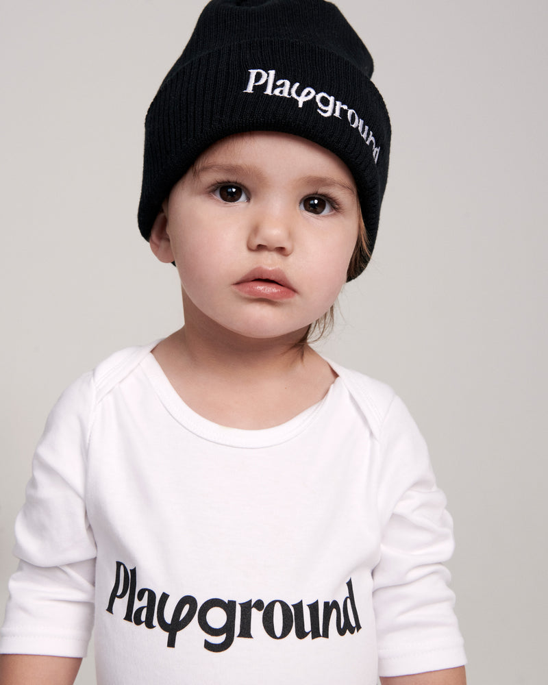 Playground Logo Babysuit In White
