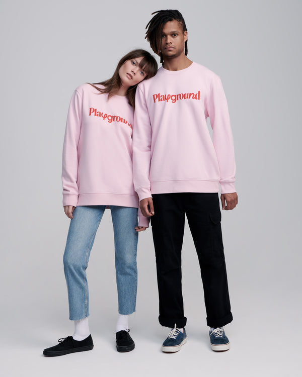 Playground Playful Logo Sweatshirt In Pink And Red