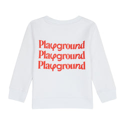 Playground Kids Repeat Logo Sweatshirt In White