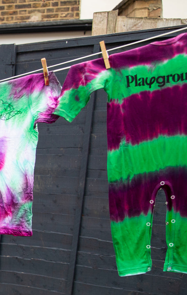 Playground x Henry Holland Babysuit Purple/Green Tie Dye